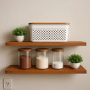 Prateleiras de Madeira com Suporte Invisível – 30 a 60cm