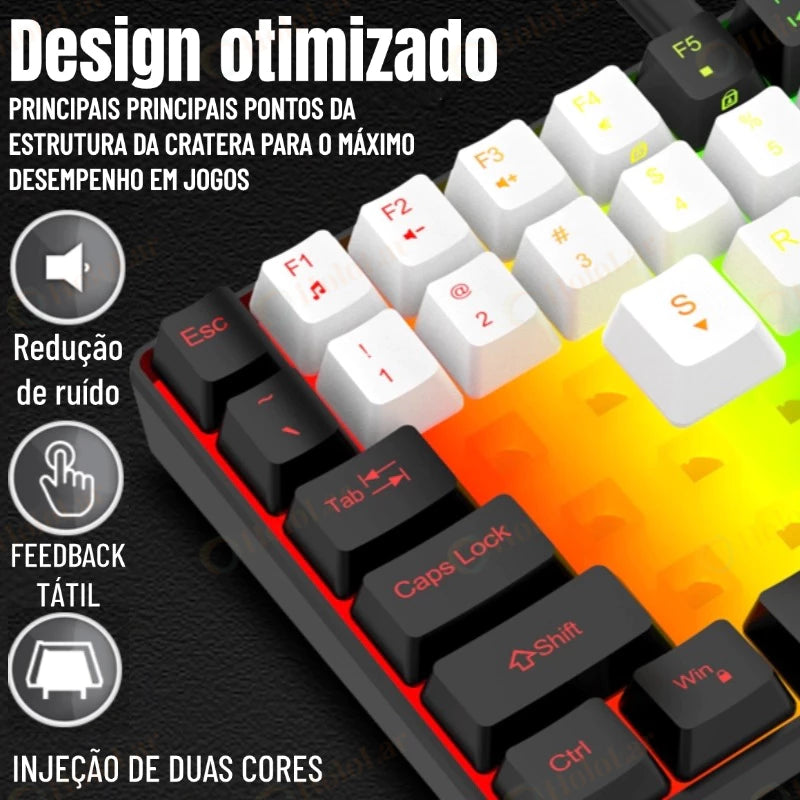 MiniKey 61 – Teclado Compacto RGB USB-C Plugável